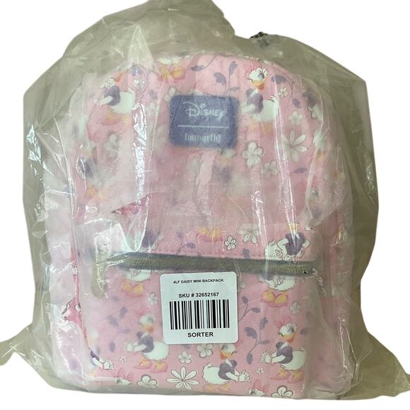 Loungefly Disney Daisy Duck Flower Mini Pink Purple Backpack NWT - Picture 2 of 15